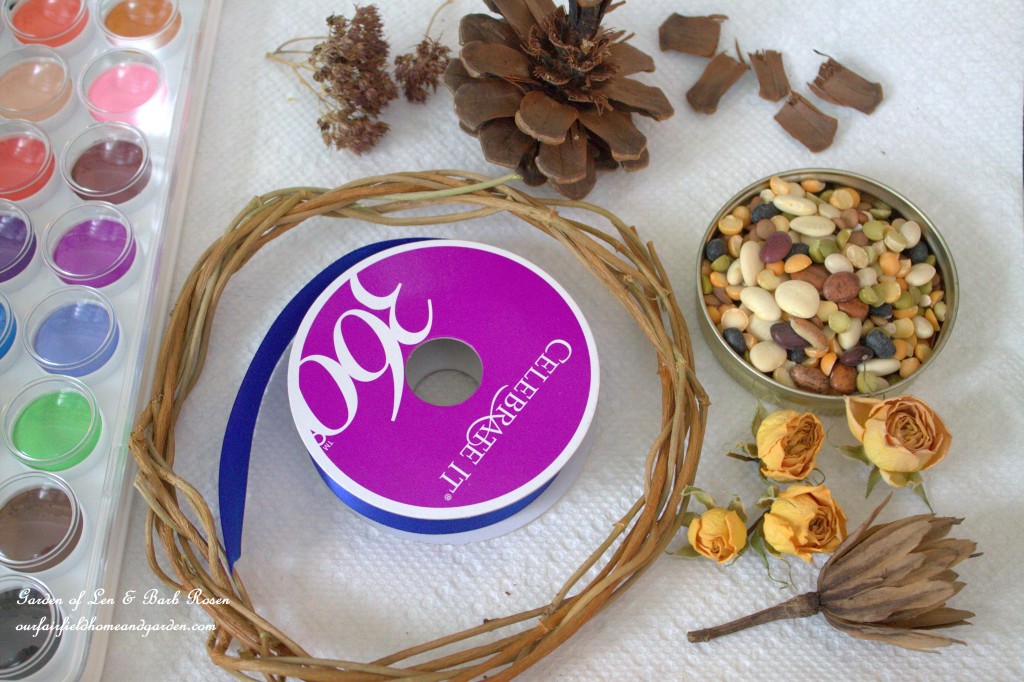 Dried flowers, pinecones, bean soup mix, hot glue, a wreath and ribbon are all you need. Watercolor paints can also be used o add color.https://lolajack-global.jp.net/diy-spring-wreaths/